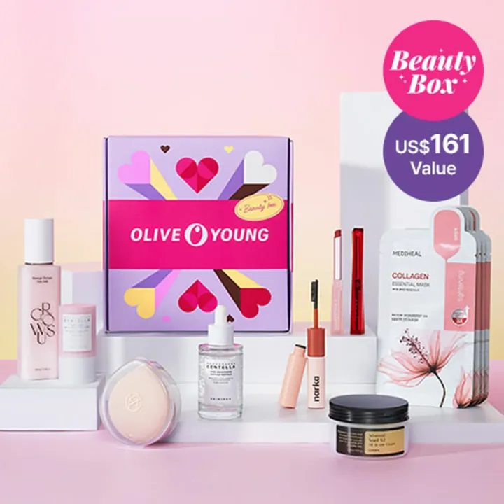 Olive Young Beauty Box Feb (🩷 is in the air box)